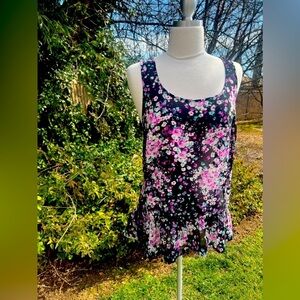 TORRID Floral Sleeveless Top - Black and Pink